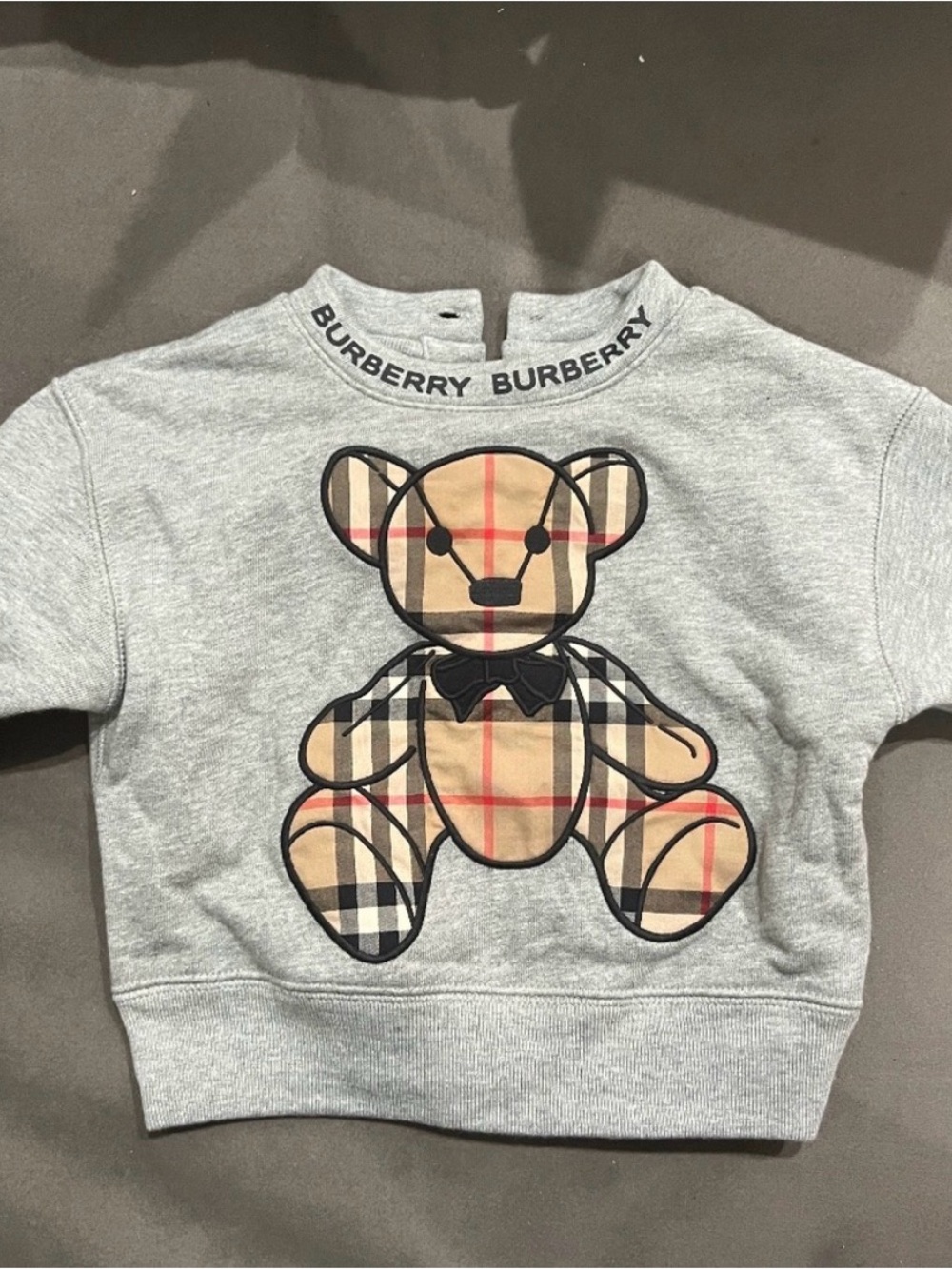 Burberry Grey Kids Sweatshirt with Iconic Check Teddy